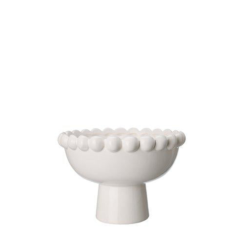 Wikholm Form // Keramikschale auf Fuß in Weiß D22cm H15cm