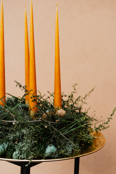 VORBESTELLUNG// natürlicher Adventskranz aus frischem Grün mit Ester & Erik Stabkerzen, Durchmesser ca. 35cm