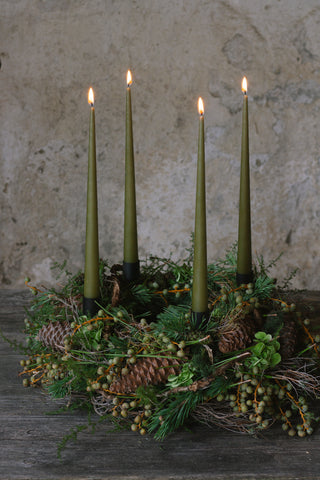 VORBESTELLUNG// Adventskranz aus frischem Grün mit Ester & Erik Stabkerzen, Durchmesser ca. 40cm