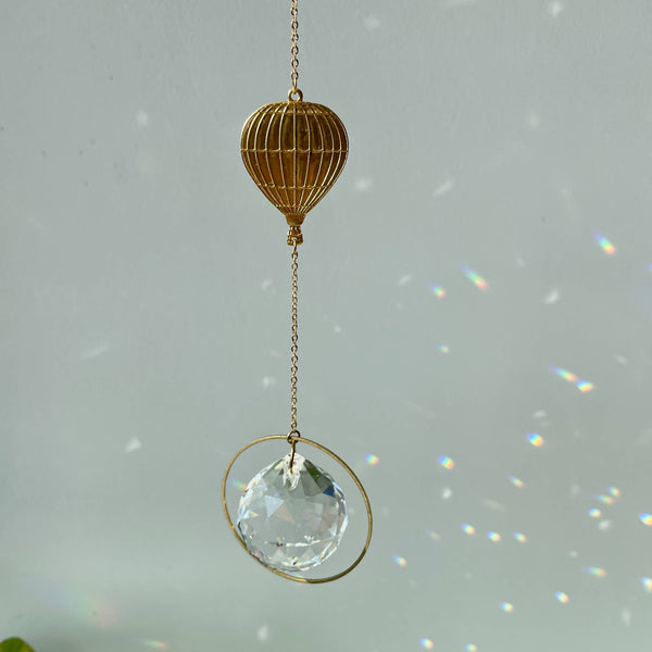 Suncatcher Ballon/ Lichtfänger / Fensterkristall / Prisma - aus Messing