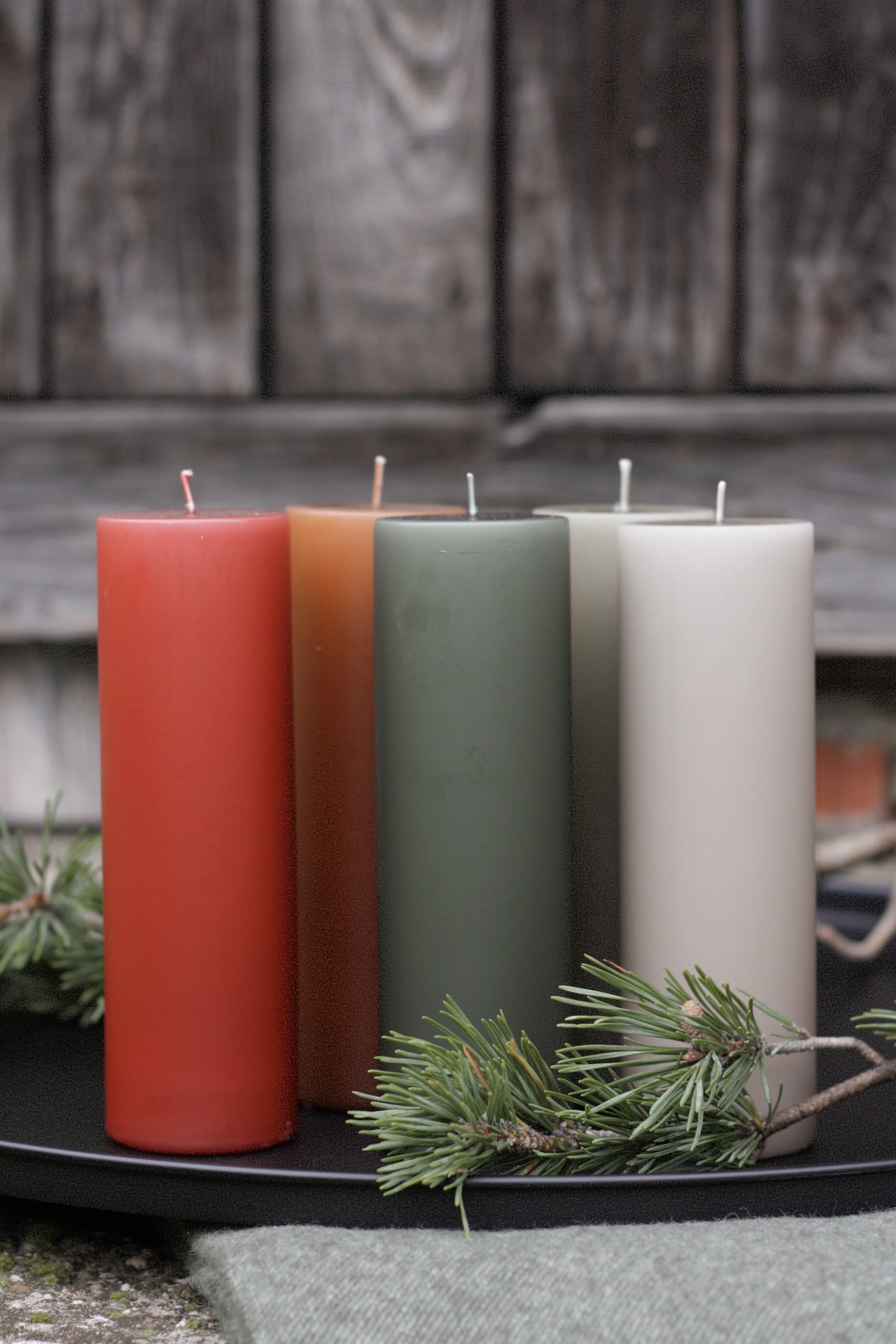 Ester & Erik Stumpenkerze D6cm, No. 16/2 "vivid orange" matt