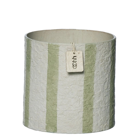 Lübech Living Übertopf mit Streifen recyceltes Papier D13cm H13cm