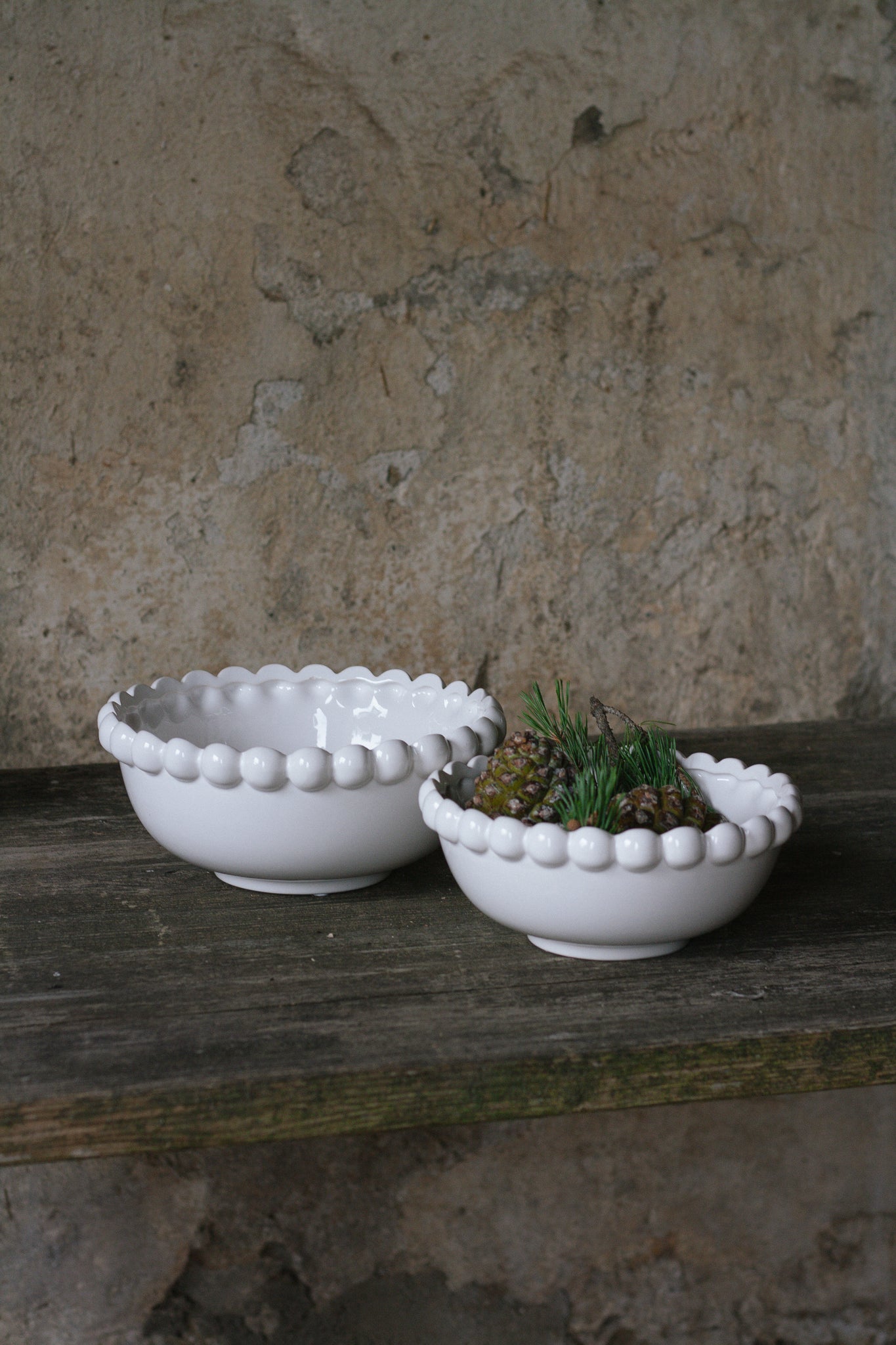 Wikholm Form // Keramikschale in Weiß zwei Größen