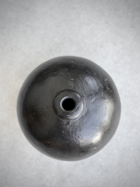 schwere Keramikvase in Schwarz 24x24cm