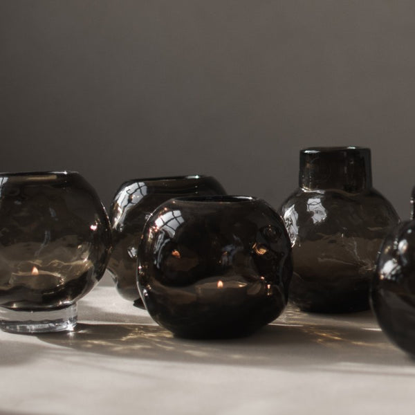 DBKD PEPPLE Glasvase in drei Größen, Braunglas