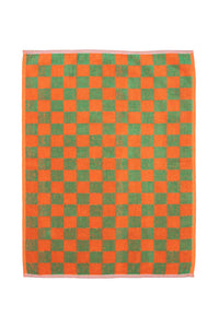 Tranquillo Frottee Geschirrtuch 70x50cm / orange-grün